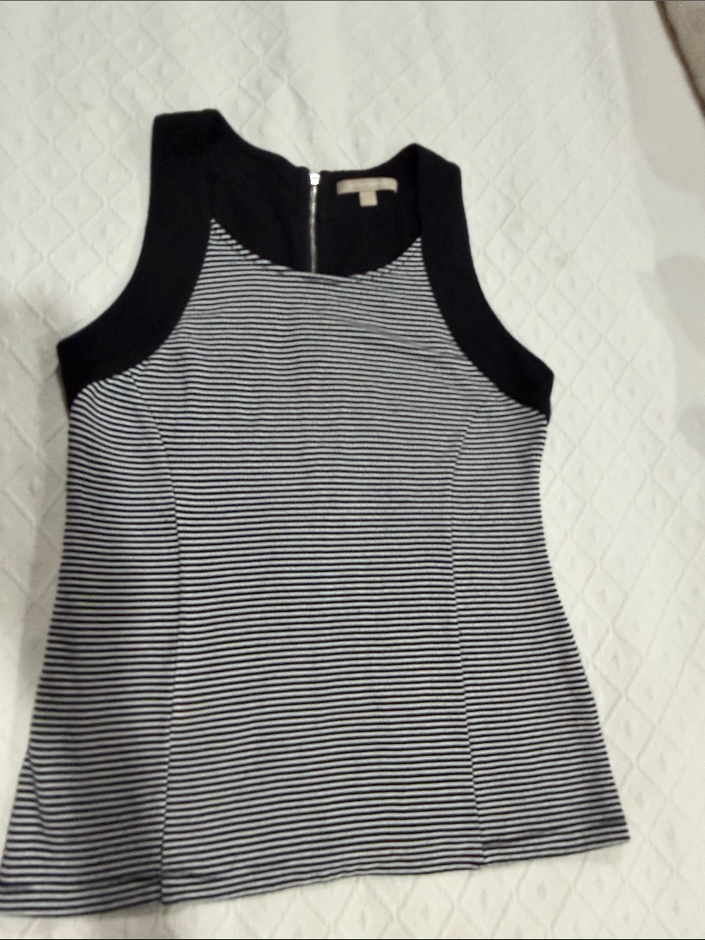 Banana Republic Black and White Striped Sleeveless Tank
